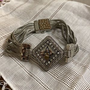 Monogram A Rhinestone Bracelet